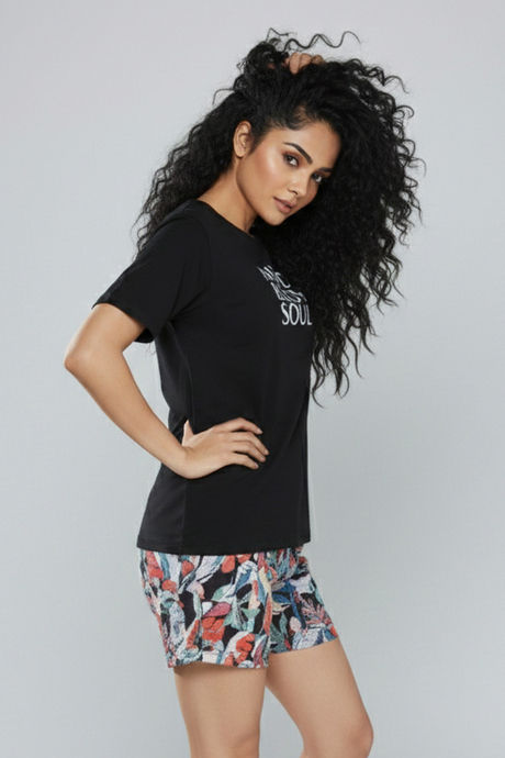 Zivame Abstract Print Cotton Loungewear Short Set - Tap Shoe — image 5